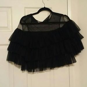 Black frilly crop top